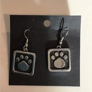Paw Print earrings.